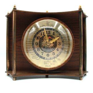 World Global Clock Levitating Floating Airplane Aircraft Timepiece Vtg Flaw READ